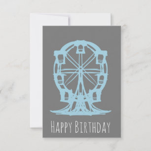 Carte Roue de Ferris Dessinée à la Main pour Anniversair