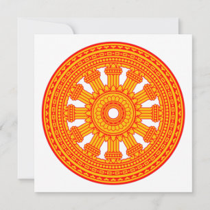 Carte Roue rouge du Dharma (art bouddhiste)
