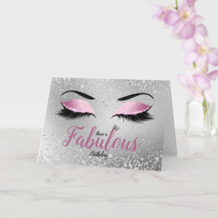 Carte Rouge à Joues Rose Incroyable Paillettes Yeux Anni