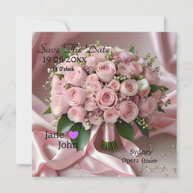 Carte "Rouge Amour : Un Bouquet de Romance Intemporelle" (Devant)