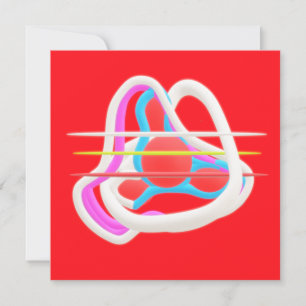 Carte Rouge avec design surréaliste abstrait dans des co