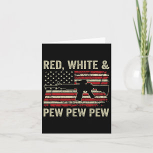 Carte Rouge Blanc Et Pew - Patriotique Pro Gun Ar15 Usa