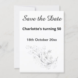 CARTE ROUGE & BLANC STRIPE NOIR ENREGISTRER LA DATE