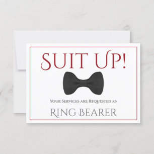 Carte Rouge & Blanc Suit Up Be My Ring Bearer Fun Bow Cr