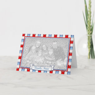 Carte rouge, blanche et bleue patriotique de cadre
