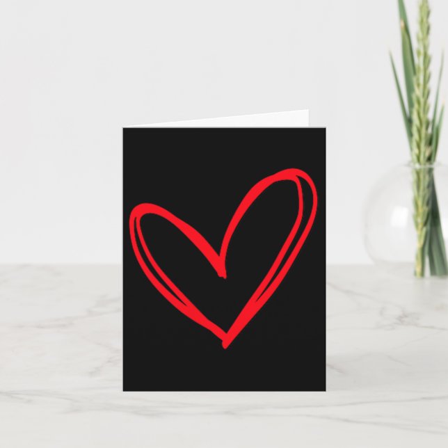 Carte Rouge cœur amour cool cœur graphique Saint-Valenti (Devant)