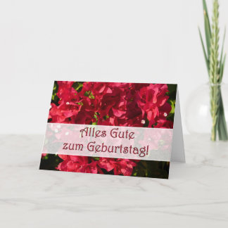 Carte rouge de bouganvillées d'anniversaire