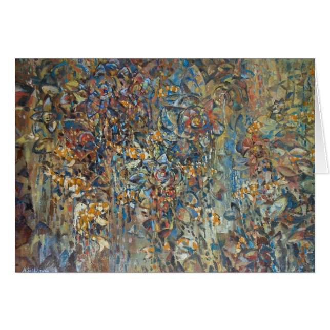 Carte rouge de carpes et de lotus (Devant horizontal)