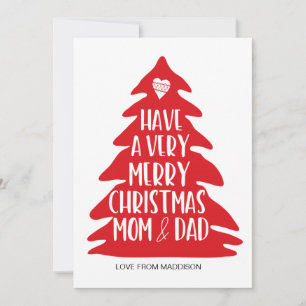 Carte rouge de Joyeux Noël pour la maman et le