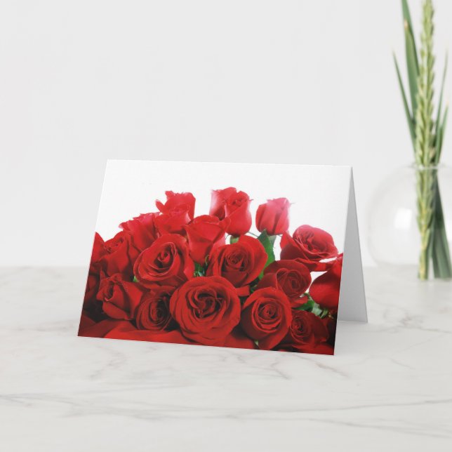 Carte rouge de Saint-Valentin de roses rouges (Devant)