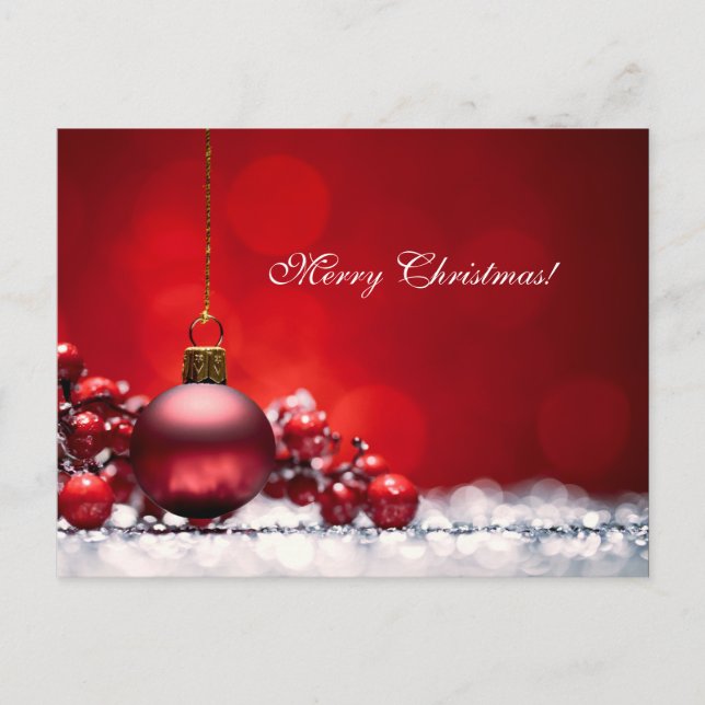 Carte rouge élégante d'OrnamentGreeting de bougie (Devant)
