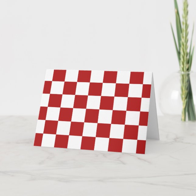 Carte Rouge et blanc Checkered (Devant)