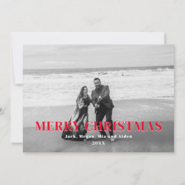 Carte Rouge et blanc plaid Joyeux Noël