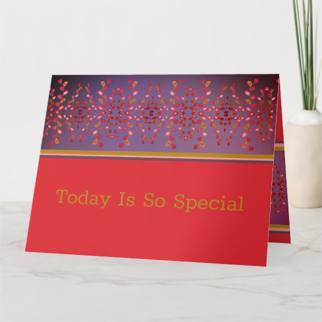 Carte Rouge Et Plum Violet Élégants (Devant)