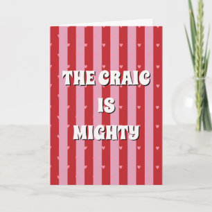 Carte Rouge et rose irlandais Le craic est puissant