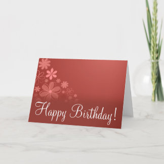Carte Rouge Floral "Carte d'anniversaire"