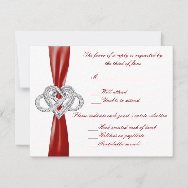 Carte rouge Infinity Heart Response Card (Devant)