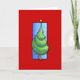 Carte rouge Noël Arbre
