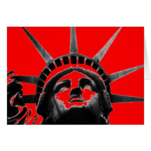 Carte Rouge noir & blanc Pop Art Statue de la Libe
