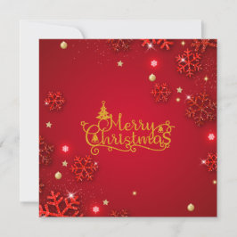 Carte Rouge & Or Joyeux Noël (Personnaliser) Plat 