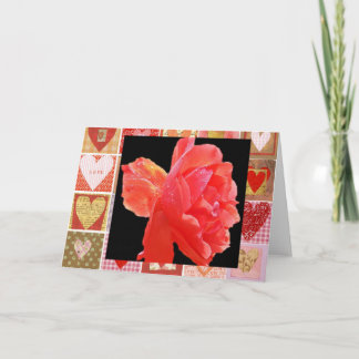Carte Rouge Rose & Coeurs de la Saint-Valentin