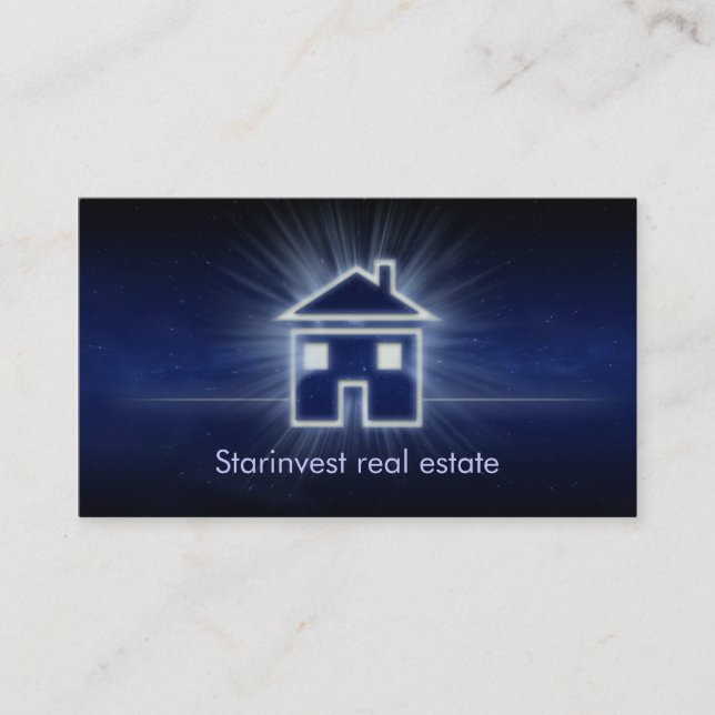 Carte rougeoyante fraîche d'entreprise immobilière (Devant)