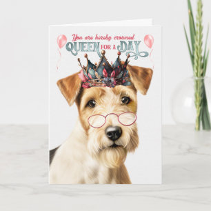 Carte Rough Fox Terrier Chien Queen Day Funny Anniversai
