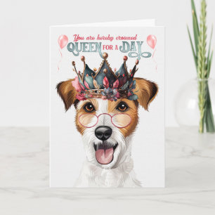 Carte Rough Jack Russell Queen pour jour drôle Anniversa