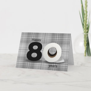 Carte rouleau de papier toilette 80e anniversaire sur pl