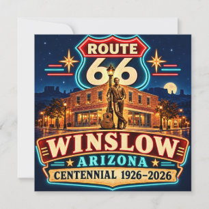 Carte Route 66 Winslow Arizona Centenaire Nuits Néon