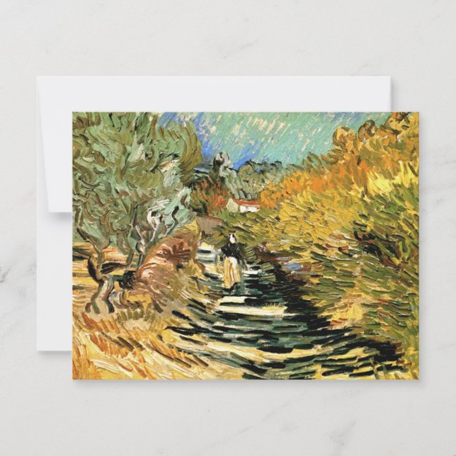 Carte Route à St Remy avec figure par Vincent van Gogh (Devant)