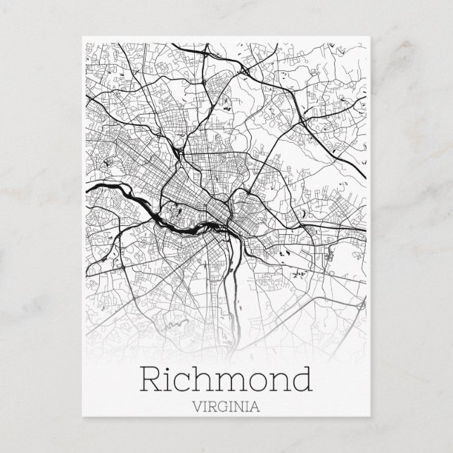 Carte routière de Richmond Virginia (Devant)