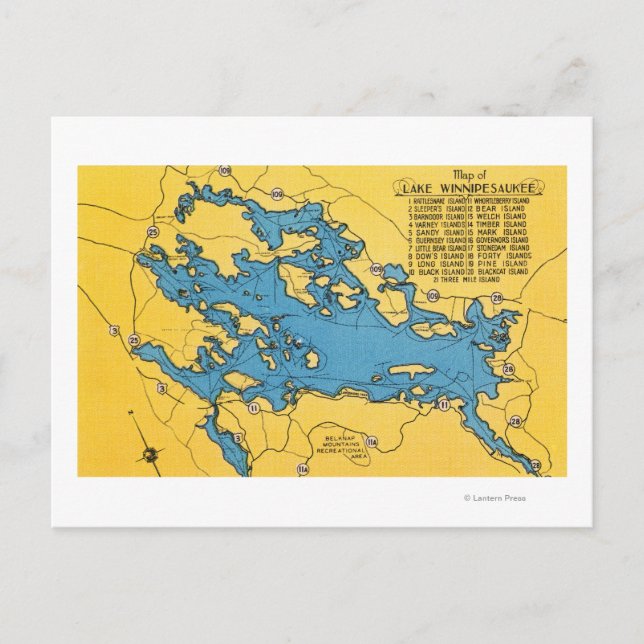 Carte routière du lac et des routes (Devant)