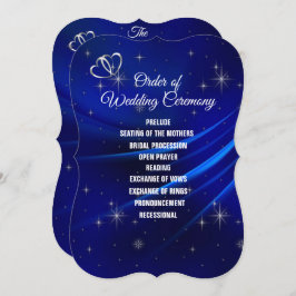 Carte Royal Blue, Diamonds and Heart Wedding Program