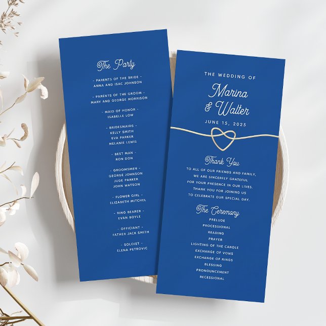 Carte Royal Blue Wedding Program (Créateur téléchargé)
