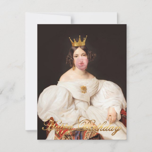 Carte Royal Burst rose bulle gomme Diva Joyeux anniversa (Devant)