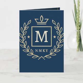 Carte "Royal NMKY Emblem – Monogram M Crest Design"