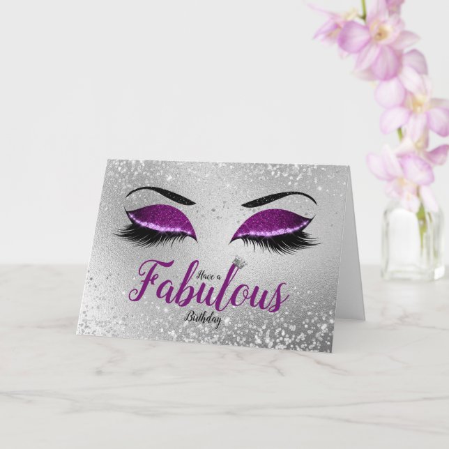 Carte Royal Purple Fabrique Parties scintillant Yeux Ann (Orchidée)