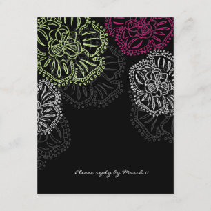 Carte RSVP 311-Floral Flatter   Elegant Noir