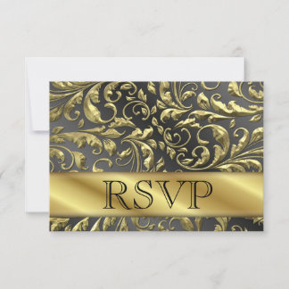 Carte RSVP 50e anniversaire de mariage en or