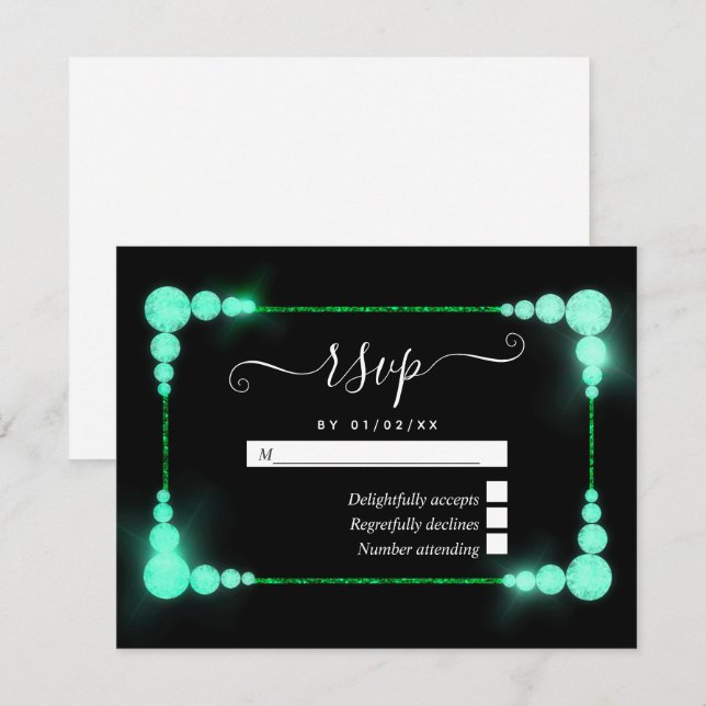 Carte RSVP 60e Anniversaire du Mariage diamant (Devant / Derrière)