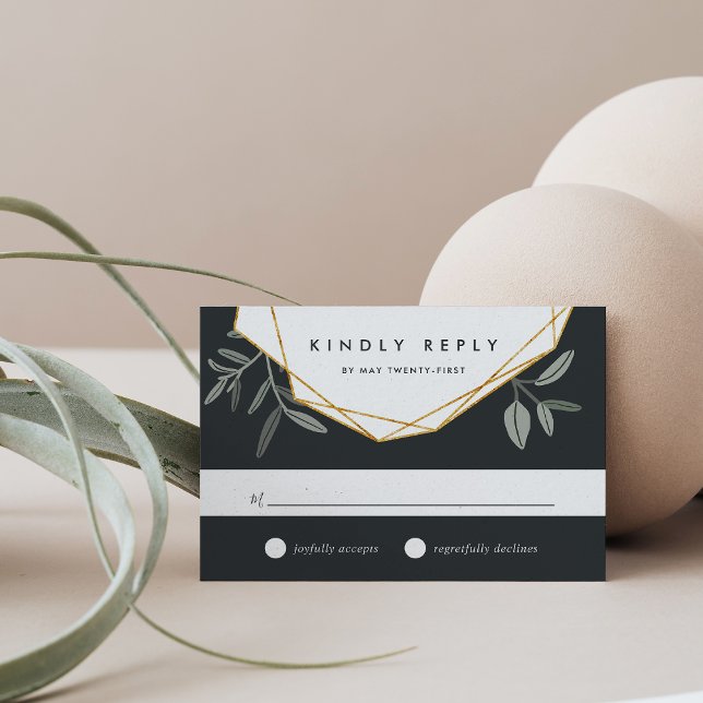 Carte RSVP à feuille d'olive (Créateur téléchargé)