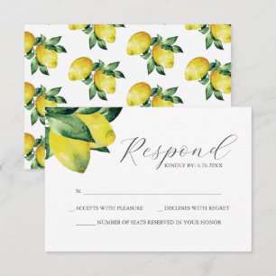 Carte RSVP à thème citron