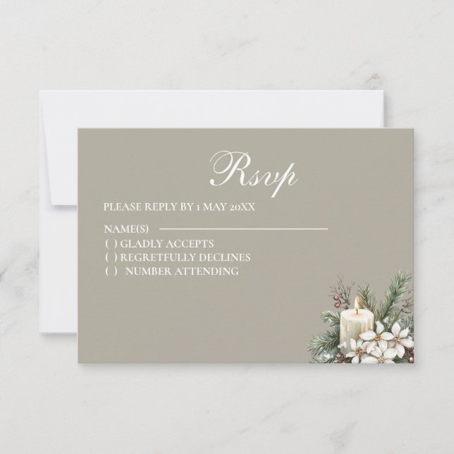 Carte RSVP à thème hiver (Devant)