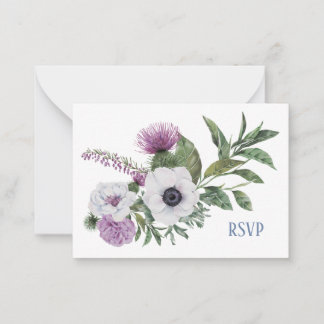 Carte RSVP Anemone et Thistle