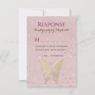 Carte RSVP Anniversaire Rose Et Gold Girl