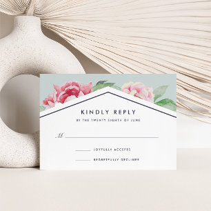 Carte RSVP Antique Peony   Vider et vider