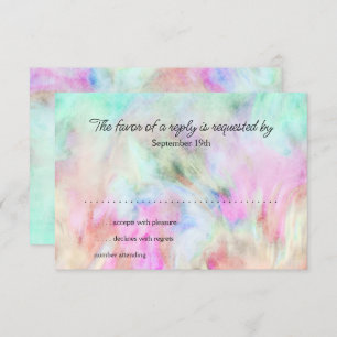 Carte RSVP Aqua Tie Dye Design