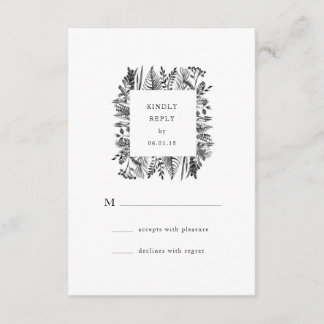 Carte RSVP Aquarelle Botanique