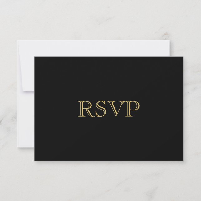 Carte RSVP Art Déco Golden Romance (Devant)